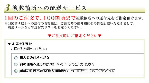 複数個所への配送サービス